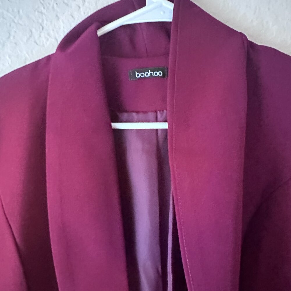Burgundy Blazer with Gold Buttons - Picture 3 of 5